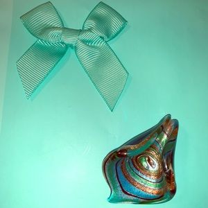 2/$15! Blue/green swirl glass pendant